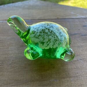 Vintage Turtle Glass Paperweight 4” Long Beautiful Mint Condition!